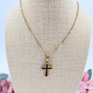 collar acero cruz