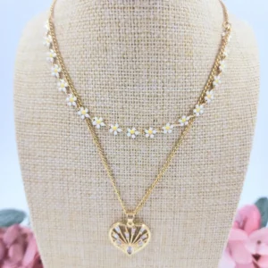 collar acero triple dorado
