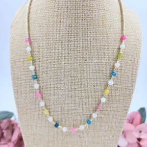 Collar baño de oro y piedra