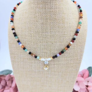 Collar baño de oro y piedra