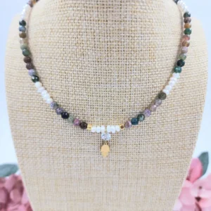 Collar baño de oro y piedra