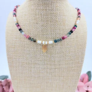 Collar baño de oro y piedra