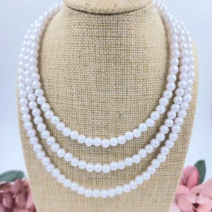 collar perla blanca