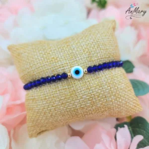 pulsera protección azul ojo turco baño de oro