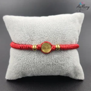 pulsera protección roja acero san benito hombre