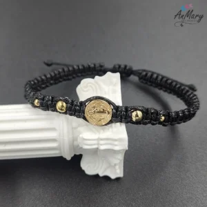 Pulsera hombre San Benito baño de oro