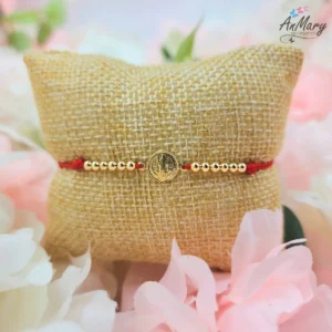 pulsera protección roja san benito baño de oro