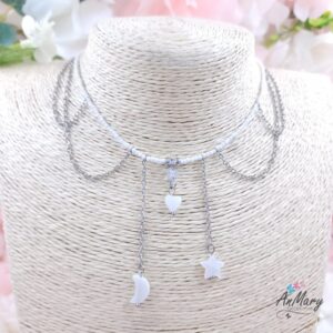 Collar de nacar hecho a mano y acero