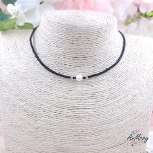 Collar de nacar hecho a mano y acero