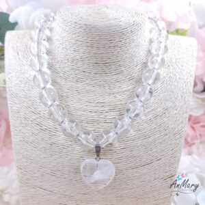 collar perlas grandes hecho a mano cuarzo piedra